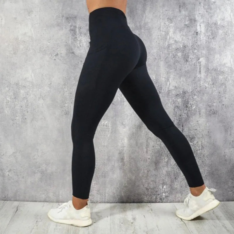 Yoga Fitness Women Leggings High Waist Tights with Pocket Gym Workout Running Stretchy Sexy Butt Liftting Casual Skinny Pants perfect for workout